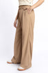 Tan Pleated Wide Leg Pants